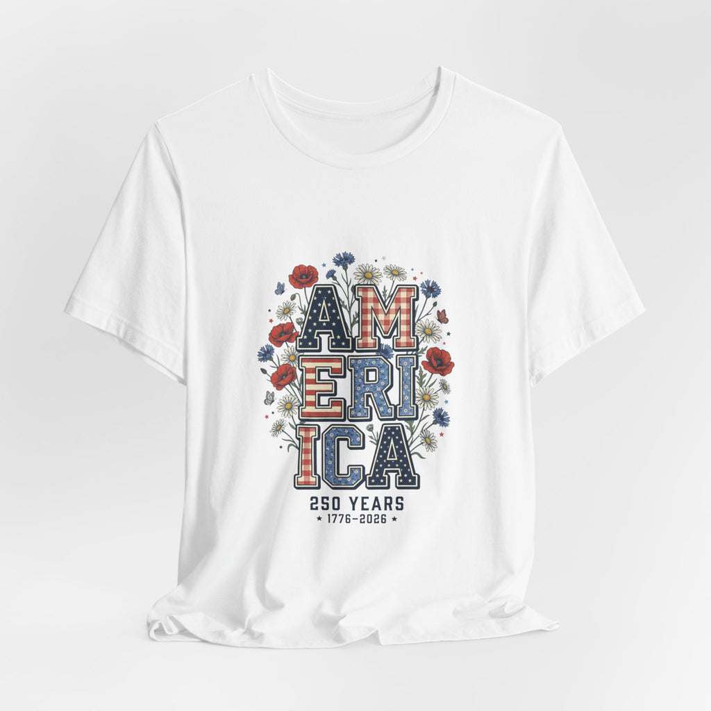 Vintage Americana AMERICA Floral Tee | 4th of July Patriotic Shirt