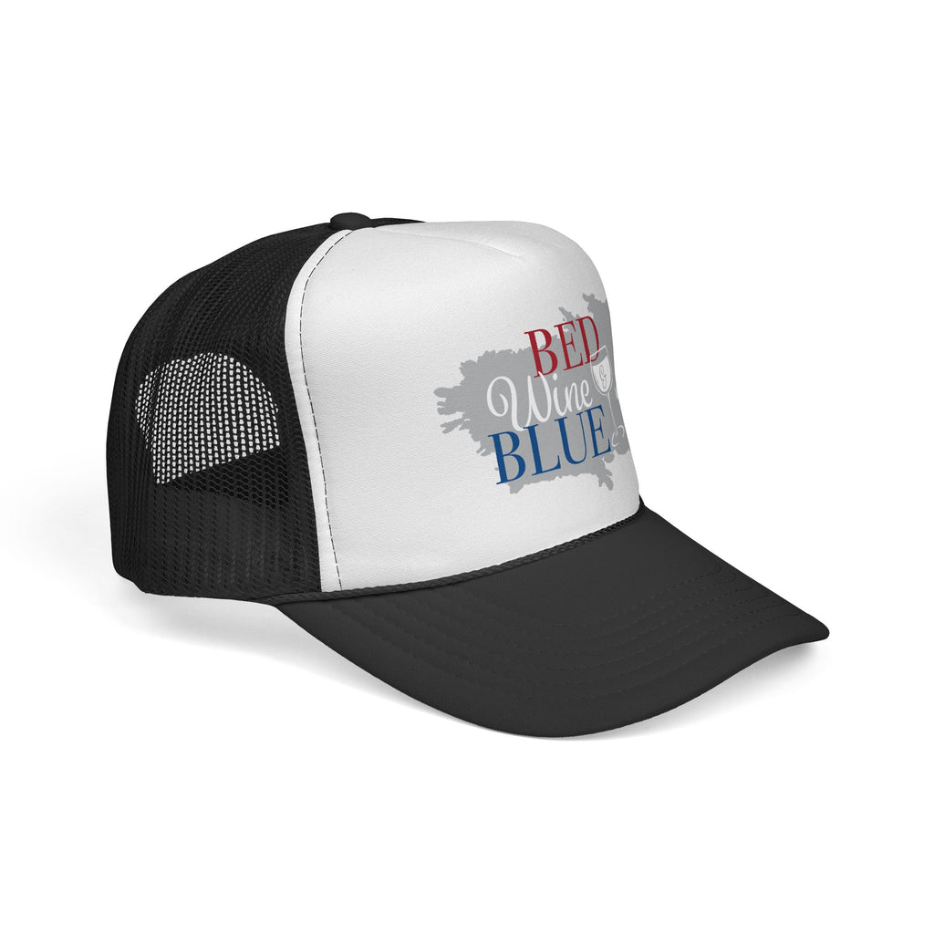 Trucker Hat — "Red Wine Blue" Patriotic Wine Lover Mesh Cap