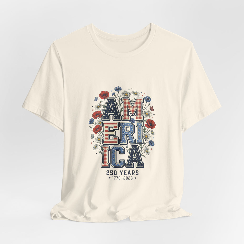 Vintage Americana AMERICA Floral Tee | 4th of July Patriotic Shirt