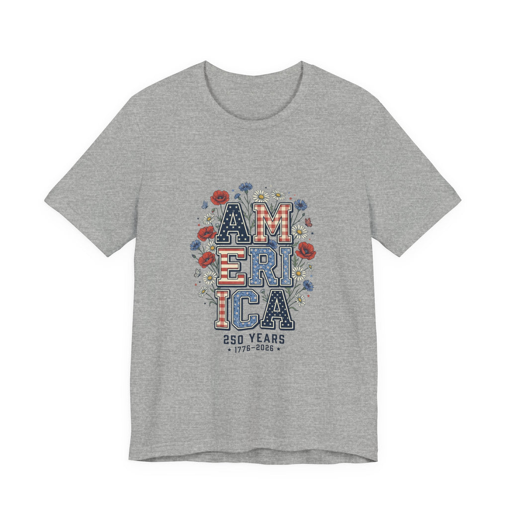 Vintage Americana AMERICA Floral Tee | 4th of July Patriotic Shirt
