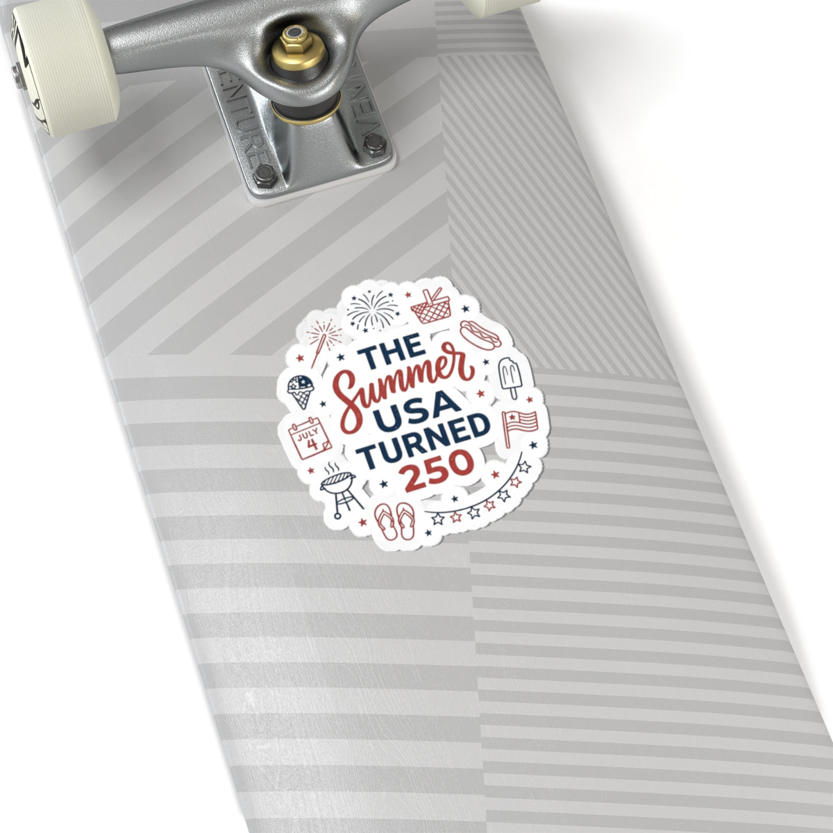 Summer USA Turned 250 Kiss-Cut Stickers | 4th of July Vintage Americana, Stars & Floral