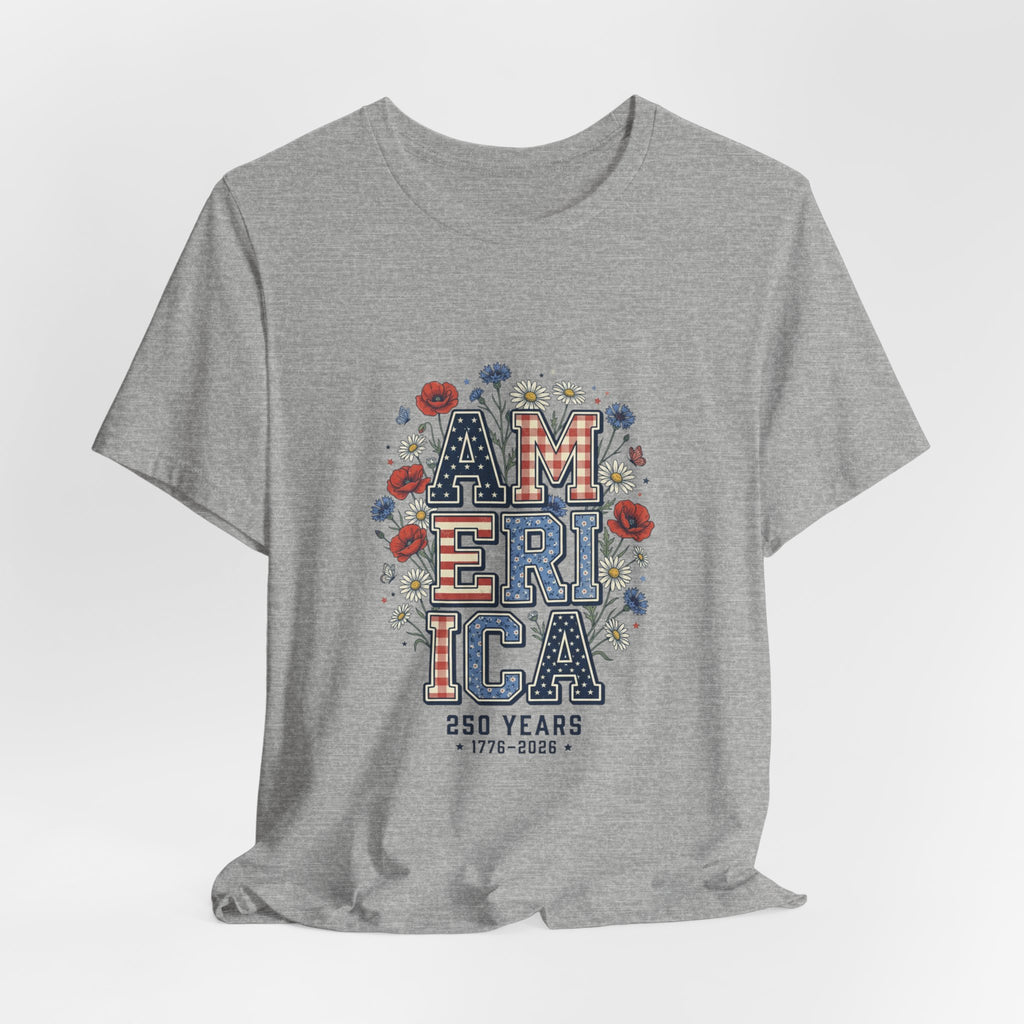 Vintage Americana AMERICA Floral Tee | 4th of July Patriotic Shirt