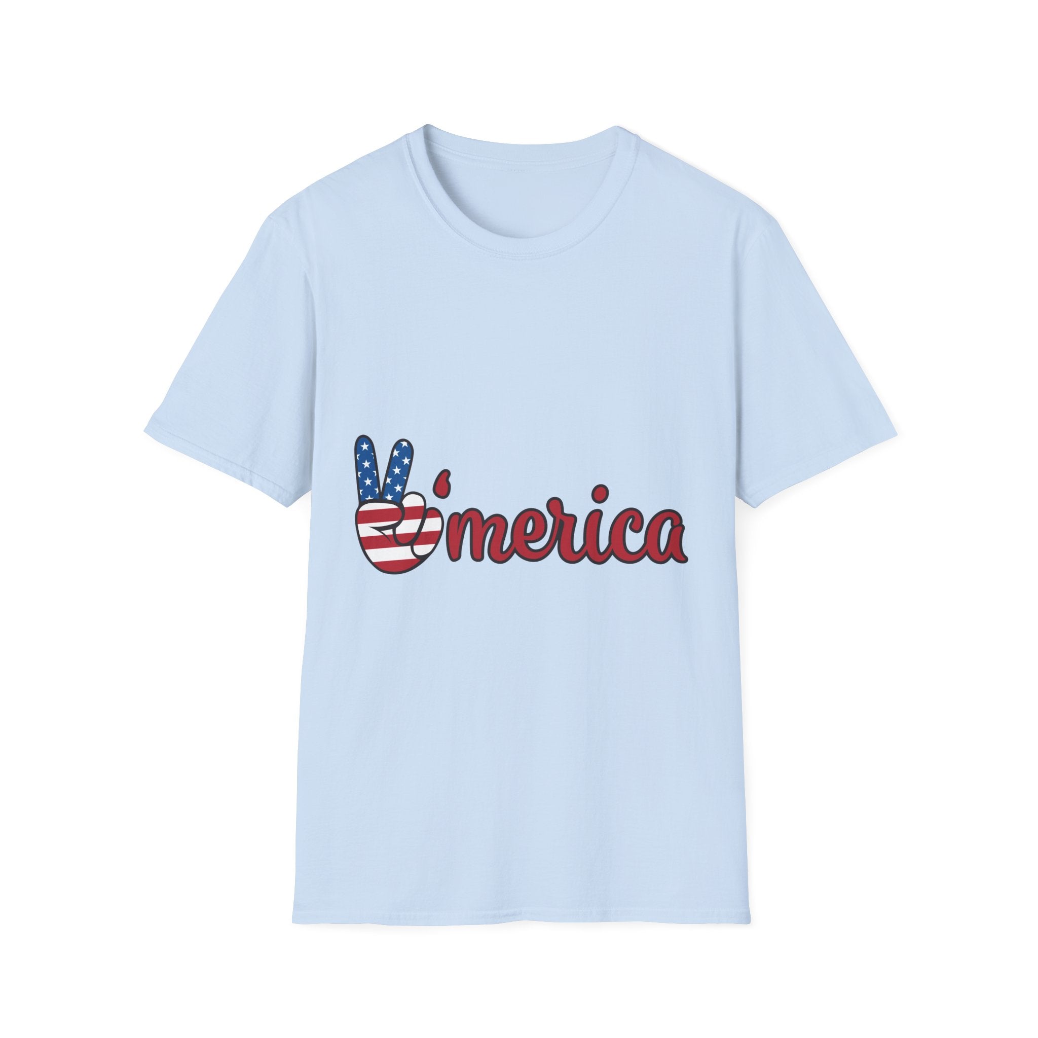 America Peace Sign T-Shirt — Patriotic 'Merica Graphic Tee for 4th of July