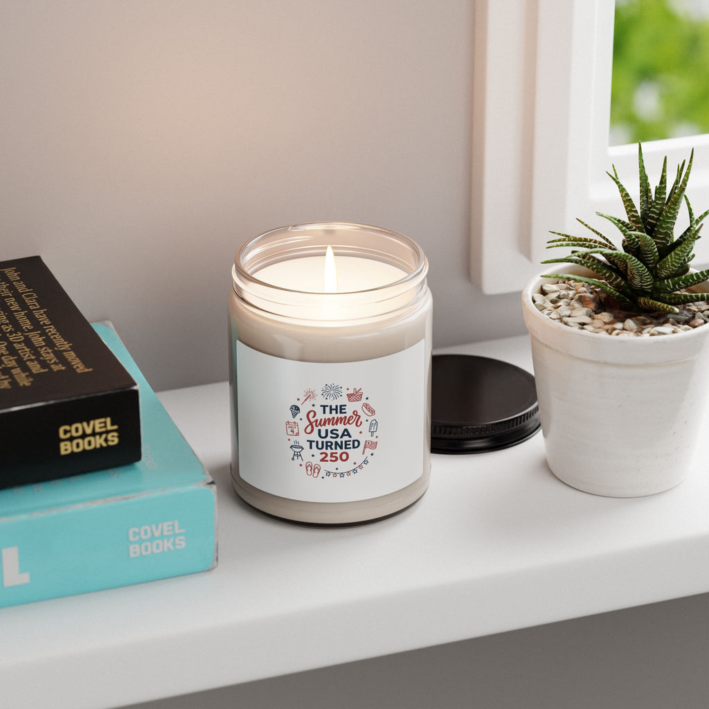 Vintage Americana 4th of July Soy Candle | Patriotic Stars & Florals
