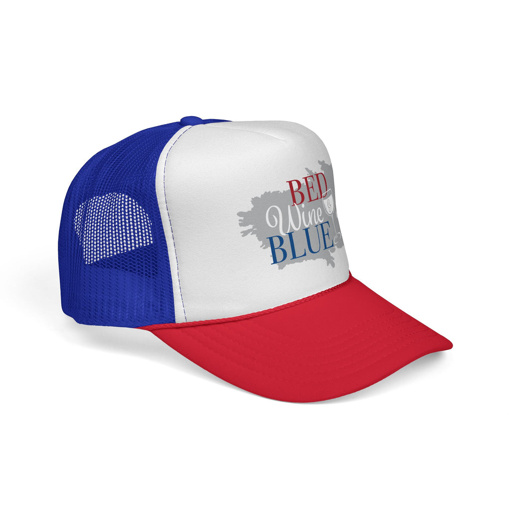 Trucker Hat — "Red Wine Blue" Patriotic Wine Lover Mesh Cap