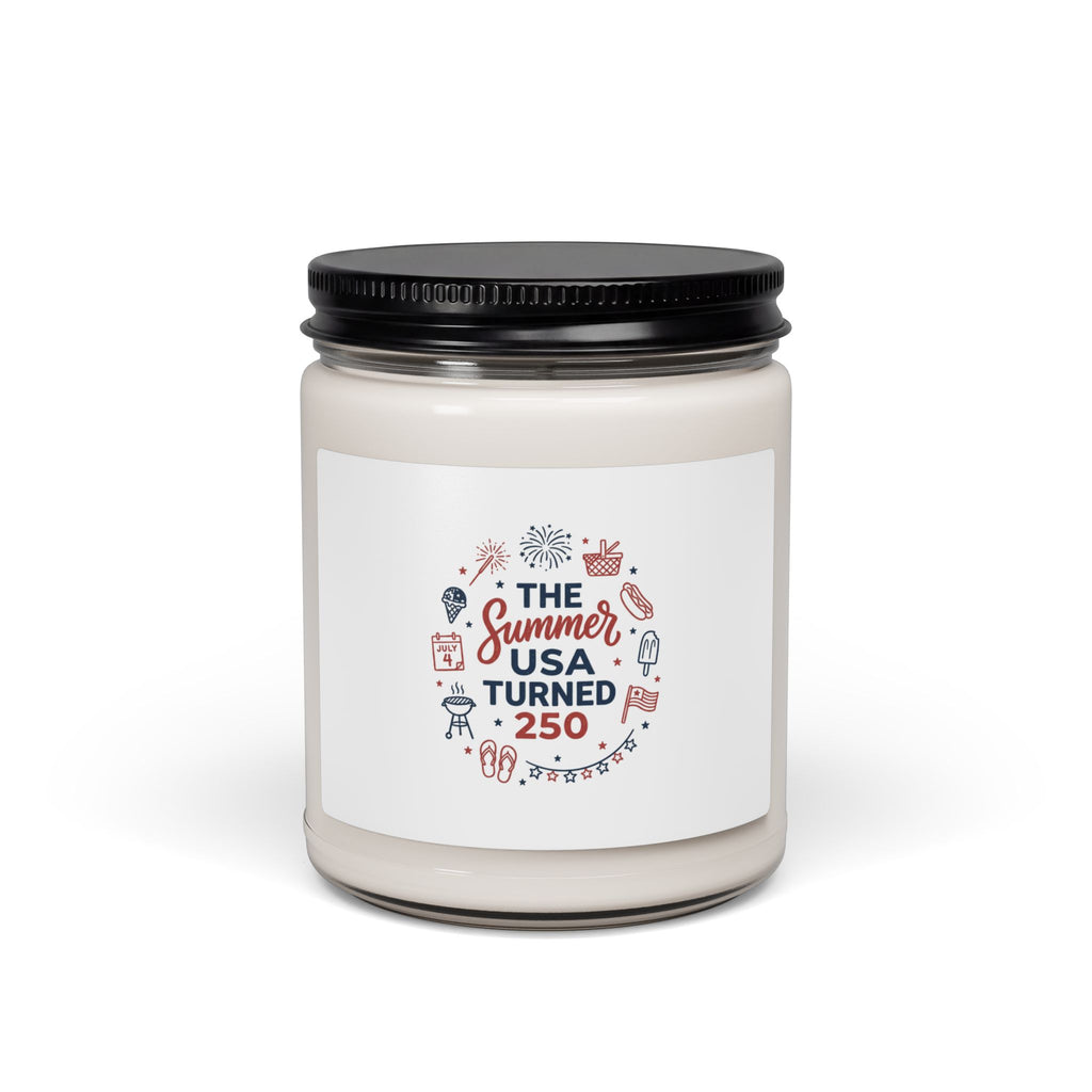 Vintage Americana 4th of July Soy Candle | Patriotic Stars & Florals