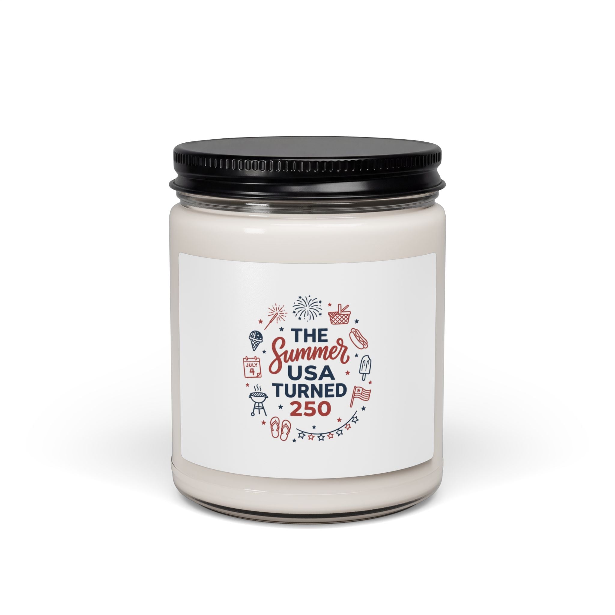 Vintage Americana 4th of July Soy Candle | Patriotic Stars & Florals