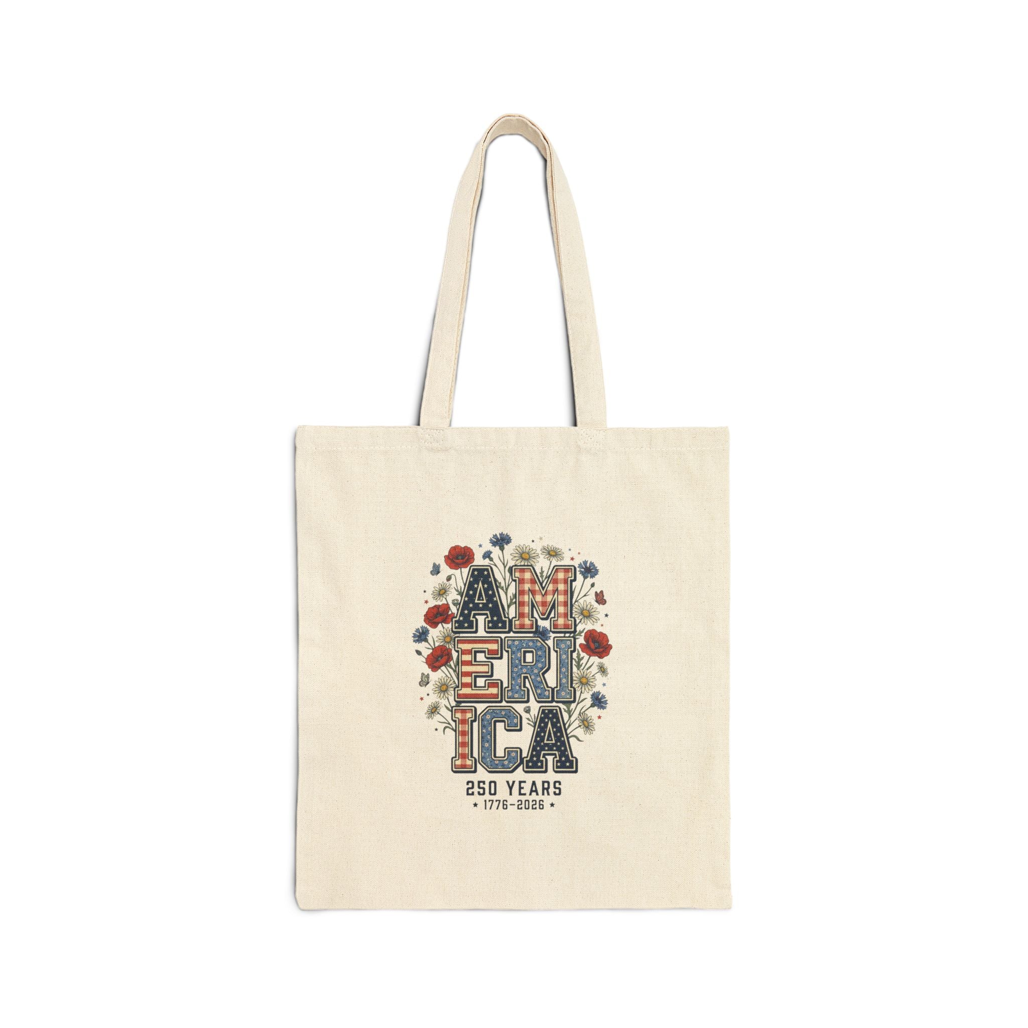 Americana Floral 'America' Tote | 4th of July Vintage Stars Denim-Friendly