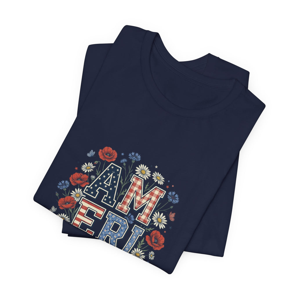 Vintage Americana AMERICA Floral Tee | 4th of July Patriotic Shirt