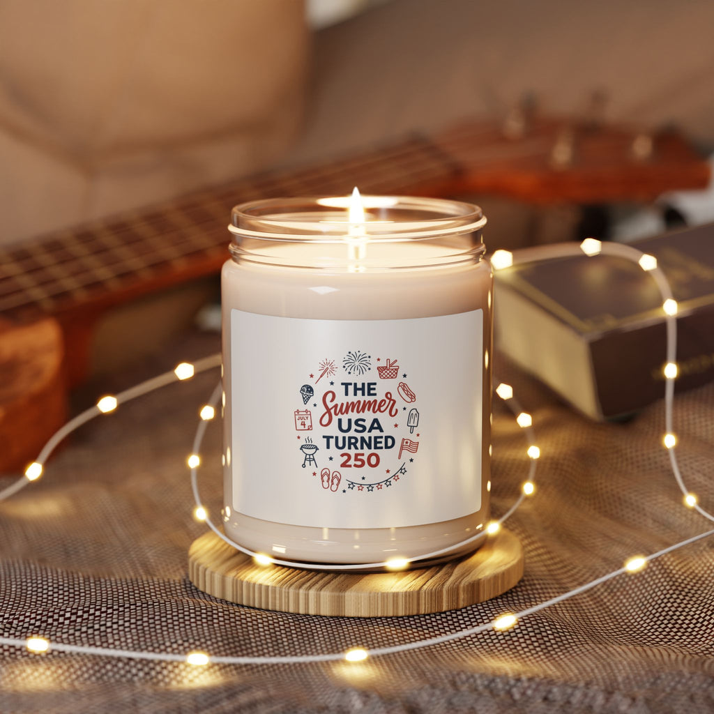 Vintage Americana 4th of July Soy Candle | Patriotic Stars & Florals