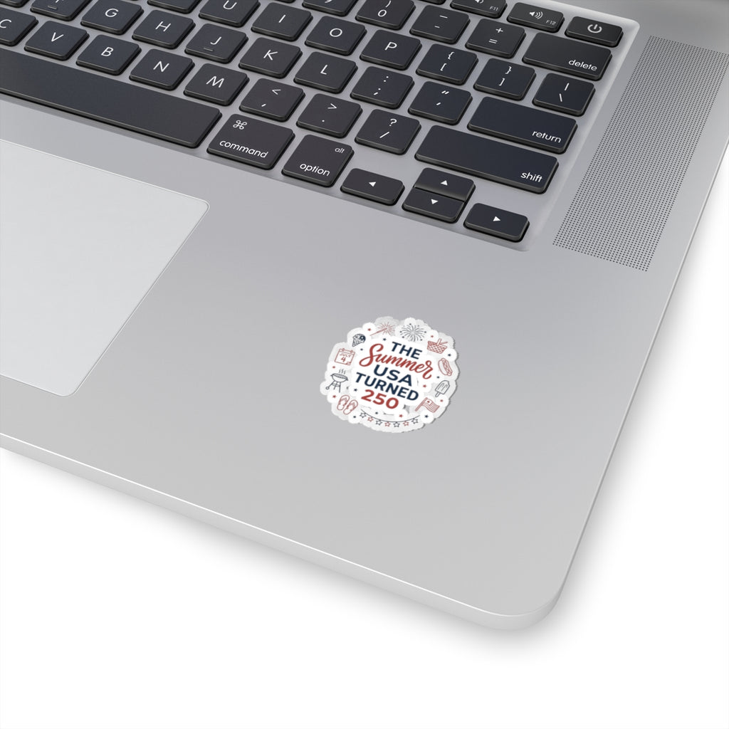 Summer USA Turned 250 Kiss-Cut Stickers | 4th of July Vintage Americana, Stars & Floral