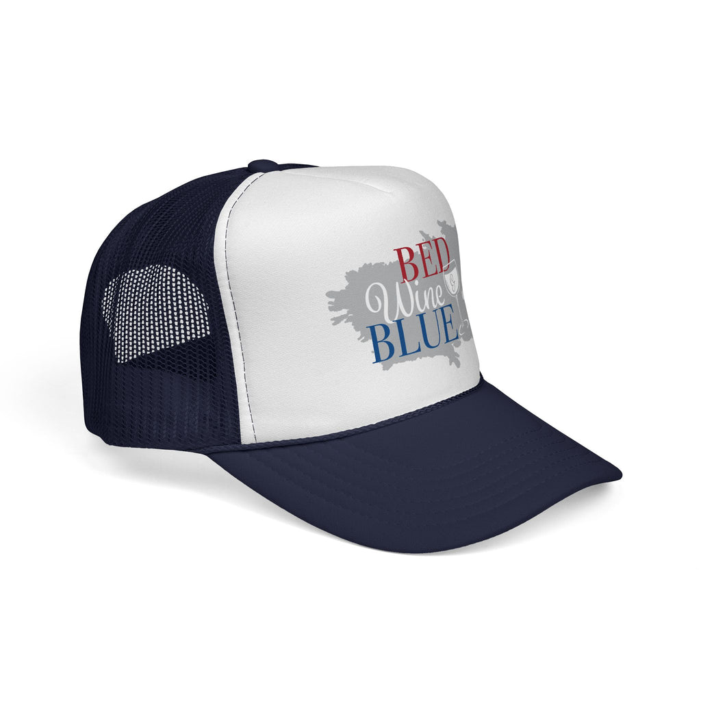 Trucker Hat — "Red Wine Blue" Patriotic Wine Lover Mesh Cap