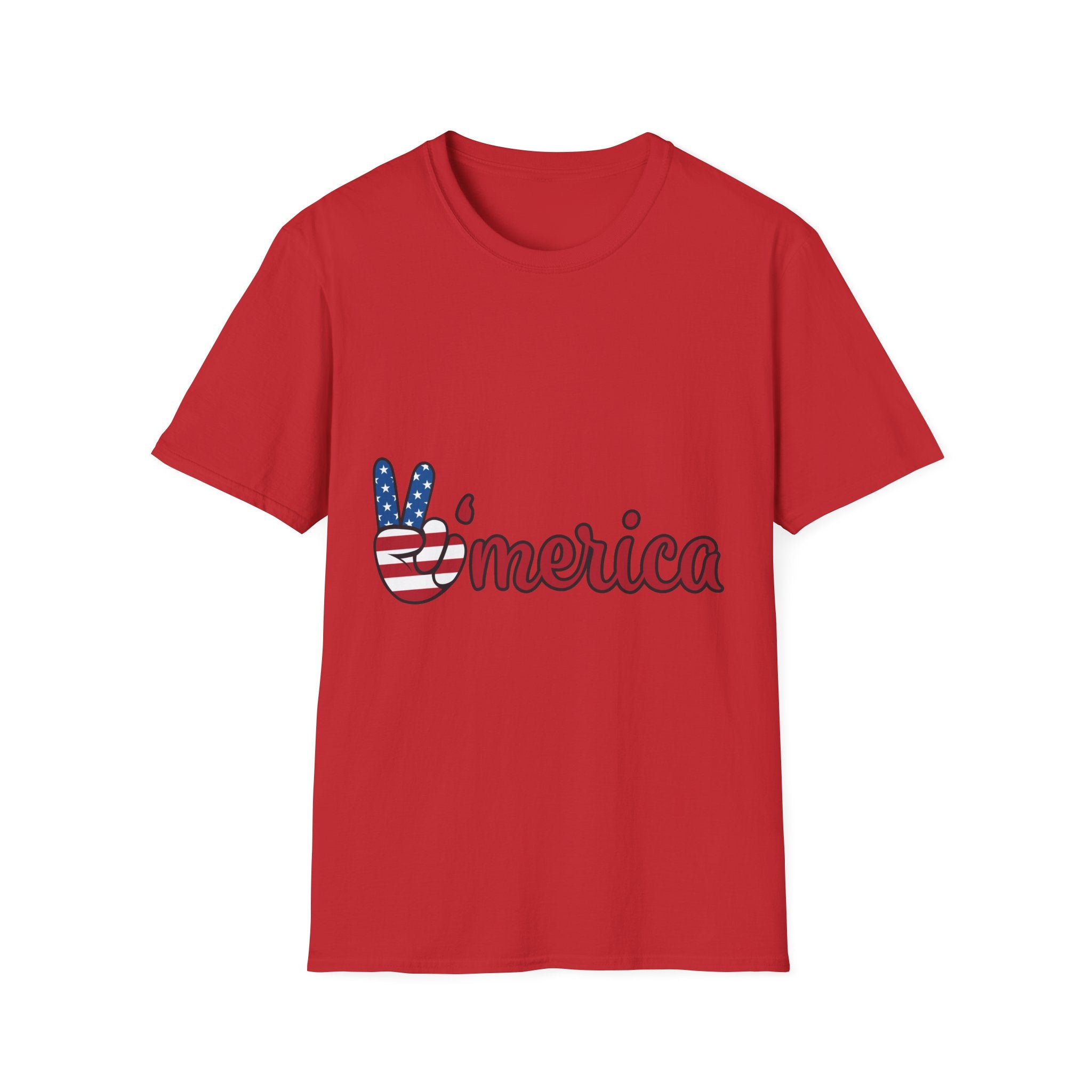 America Peace Sign T-Shirt — Patriotic 'Merica Graphic Tee for 4th of July