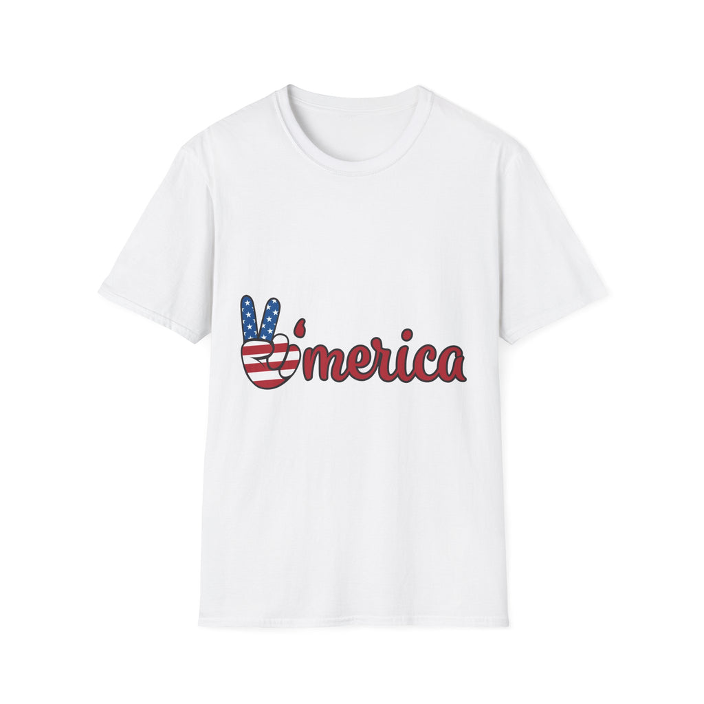 America Peace Sign T-Shirt — Patriotic 'Merica Graphic Tee for 4th of July