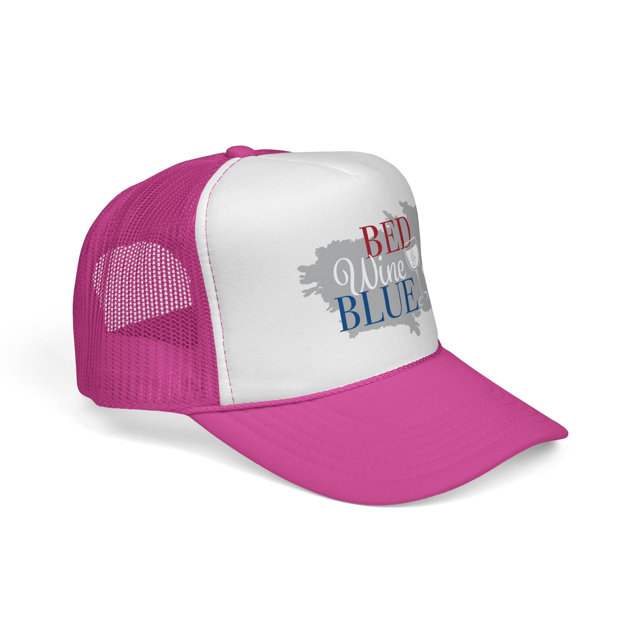 Trucker Hat — "Red Wine Blue" Patriotic Wine Lover Mesh Cap