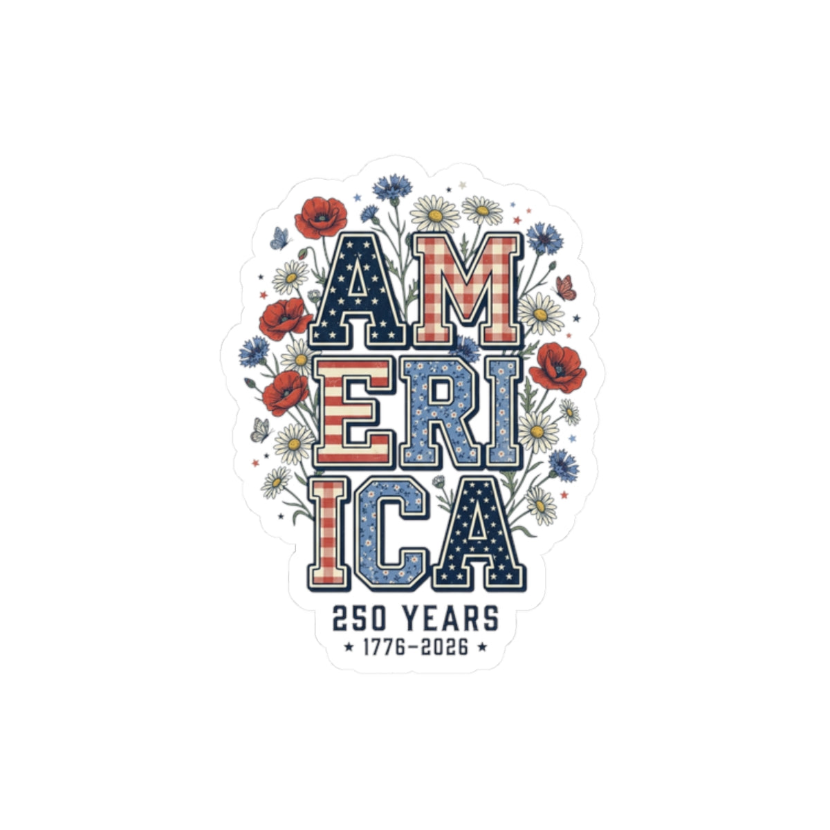 America 250 Years Sticker | Vintage Americana 4th of July patriotic decal