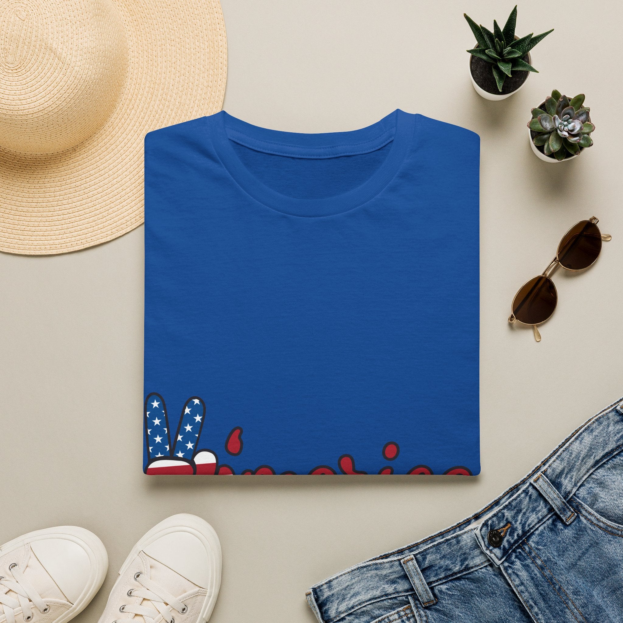 America Peace Sign T-Shirt — Patriotic 'Merica Graphic Tee for 4th of July