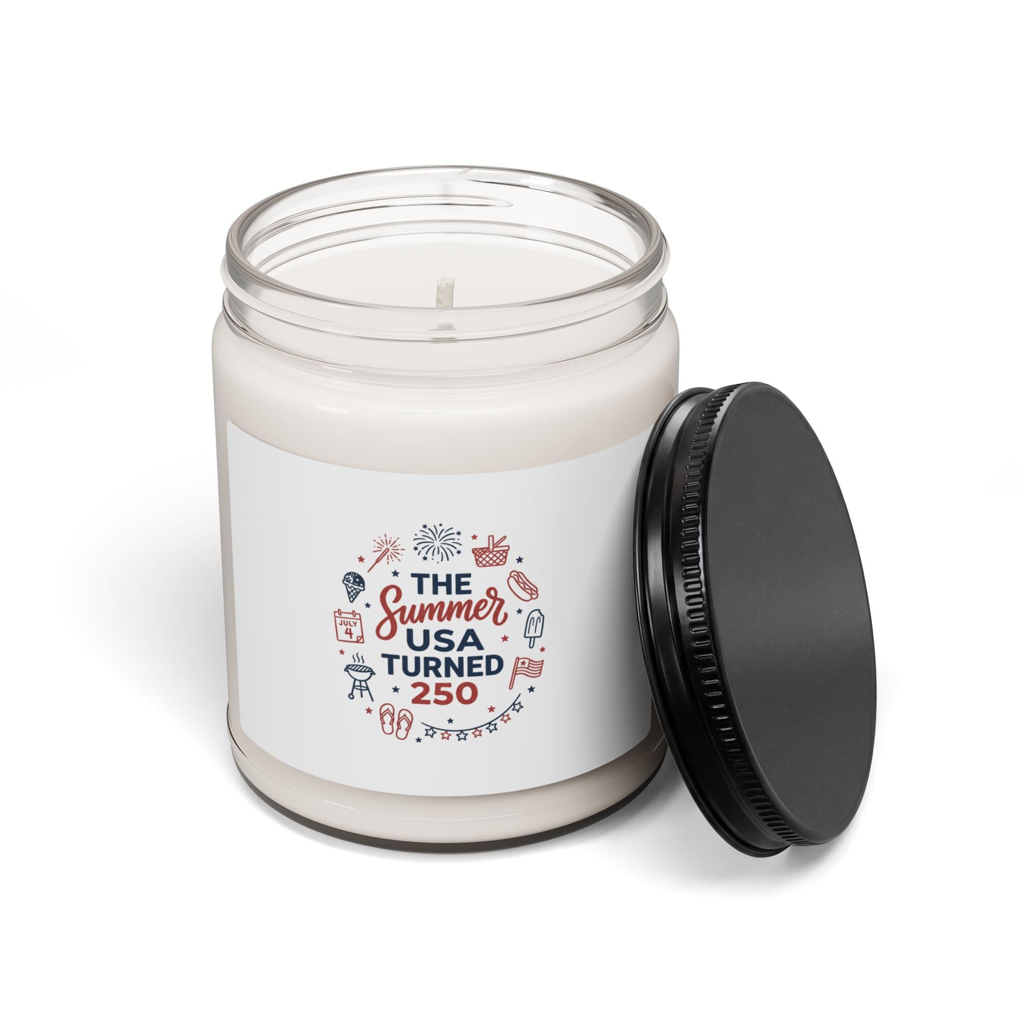 Vintage Americana 4th of July Soy Candle | Patriotic Stars & Florals