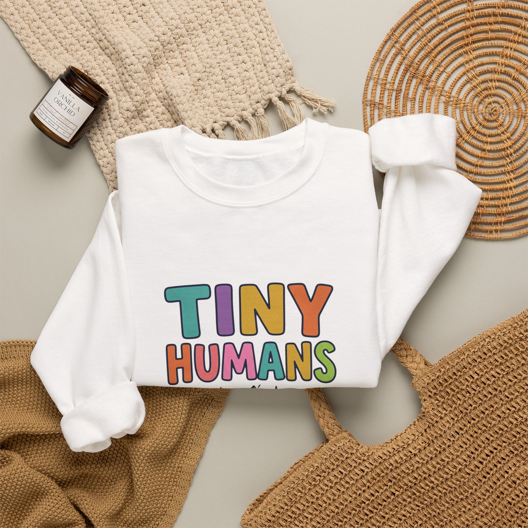 Tiny Humans Big Opinions Sweatshirt | Teacher Identity, End of Year Humor