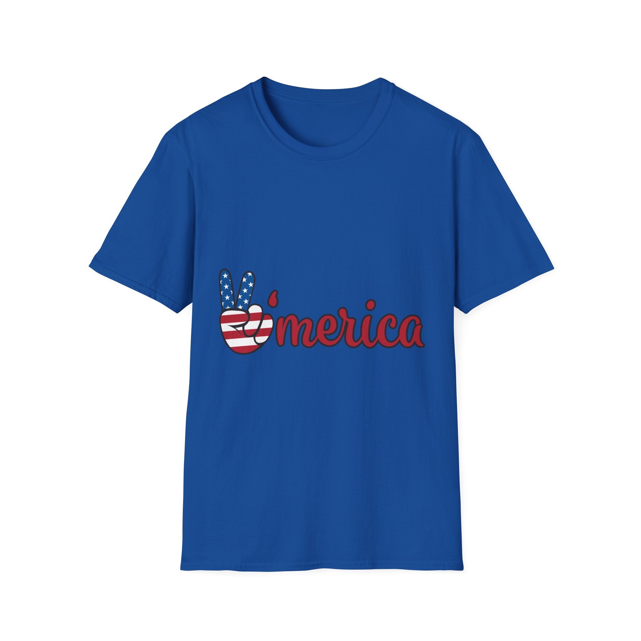 America Peace Sign T-Shirt — Patriotic 'Merica Graphic Tee for 4th of July