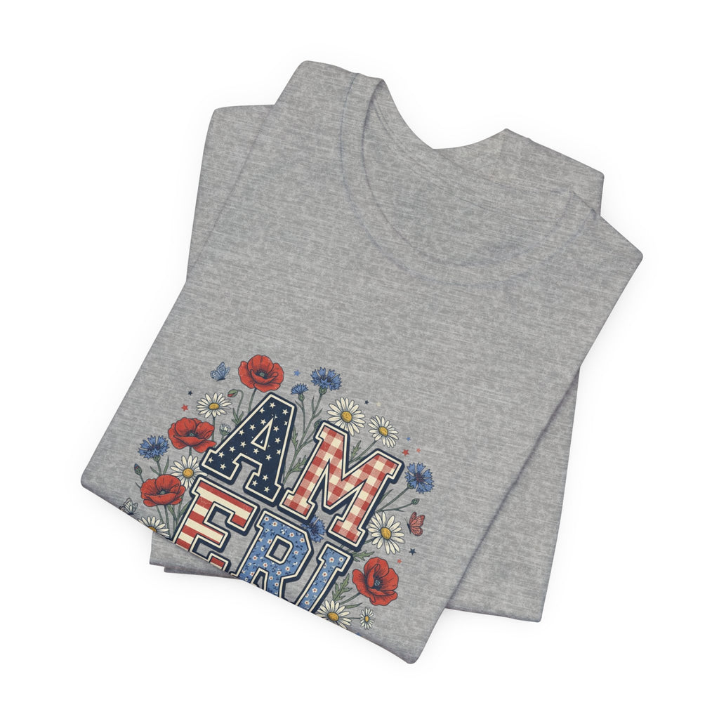 Vintage Americana AMERICA Floral Tee | 4th of July Patriotic Shirt