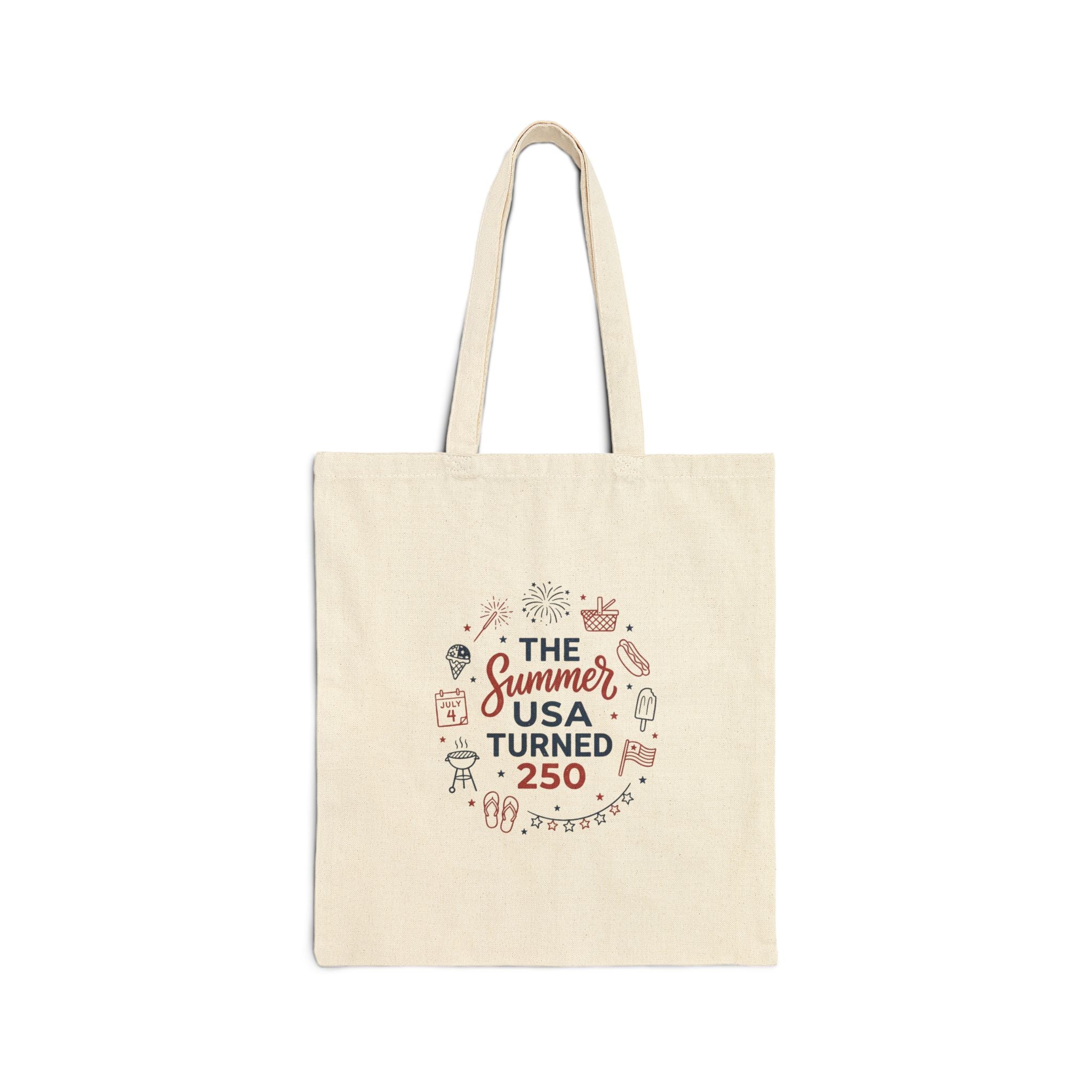 Vintage Americana 4th of July Tote | Patriotic Stars Florals, Denim-Friendly Canvas