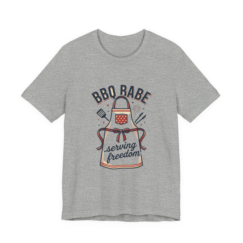 BBQ Babe Apron Graphic Tee | 4th of July Vintage Americana, Stars & Stripes