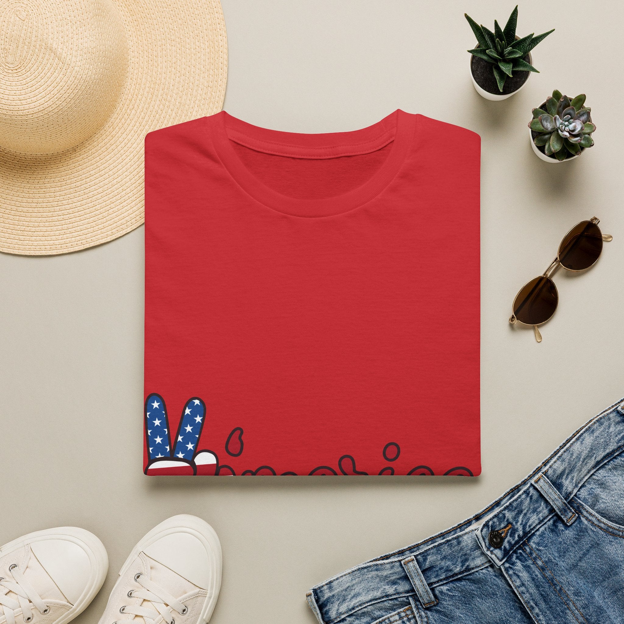 America Peace Sign T-Shirt — Patriotic 'Merica Graphic Tee for 4th of July